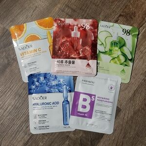 5-Pack Face Mask Korean Skincare Bundle NEW